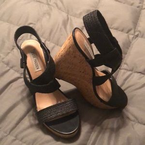 Steve Madden black wedge heel